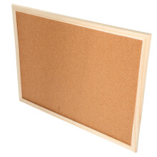 Cork Board Display Board with Hooks, Modern Wooden Cork Wall Board for Office, Decorative Message Pinboard