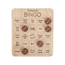 Bingo Game for Kids and Families, Wooden Bingo Cards, Educational Sports Party Game, Baseball Theme