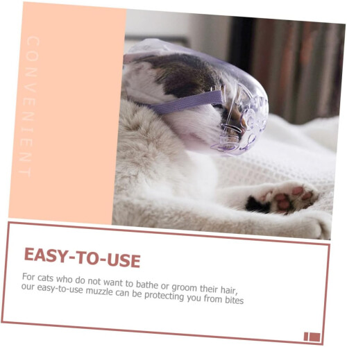 Transparent Cat Muzzle Toy Adjustable Short Muzzle for Cats 11.5X8X7.5CM Practical Pet Care Accessory 1