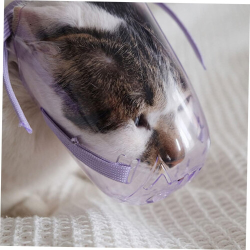 Transparent Cat Muzzle Toy Adjustable Short Muzzle for Cats 11.5X8X7.5CM Practical Pet Care Accessory 2