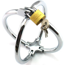 Stainless Steel Wrist Cross Handcuffs Lockable SM Bondage Restraints Couples Role Play Sex Game 1 Inch