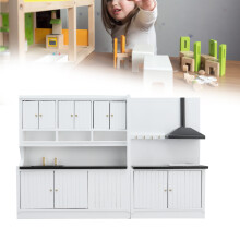 Miniaturhaus Küche Set - Holz Birke, Detail 18,5cm