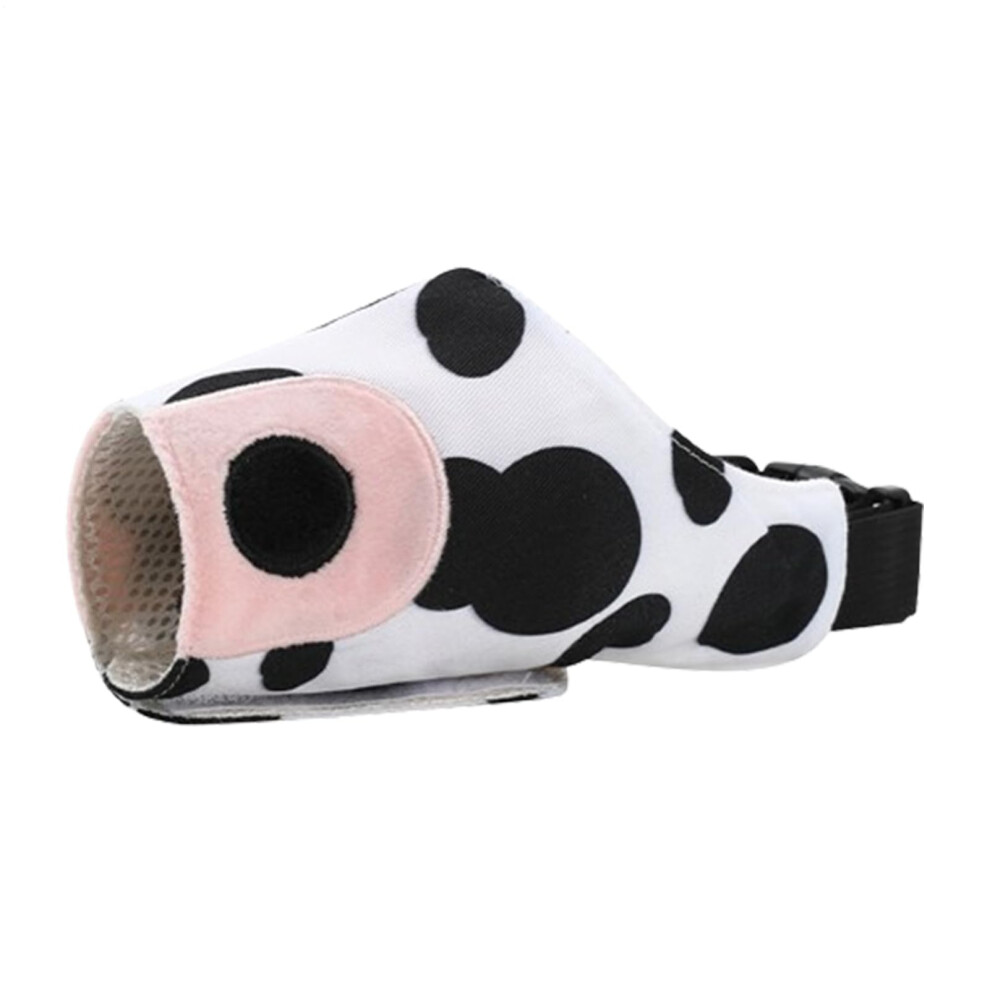 Breathable Dog Muzzle Cow Print - Adjustable Soft Pet Muzzle for Biting Prevention, XL Size with Comfortable Backing-image-OPC-PK5TFRG-NEW