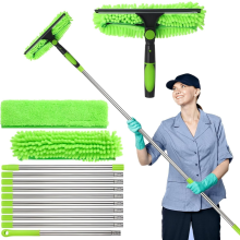 4.5M Telescopic Extendable Window Cleaner Equipment Glass Cleaning Squeegee New