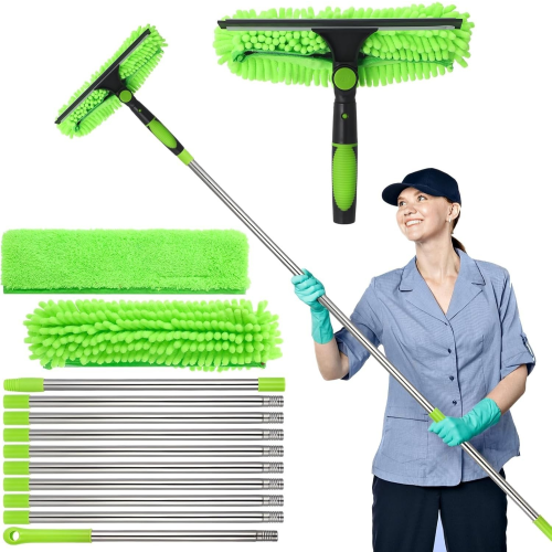 4.5M Telescopic Extendable Window Cleaner Equipment Glass Cleaning Squeegee New