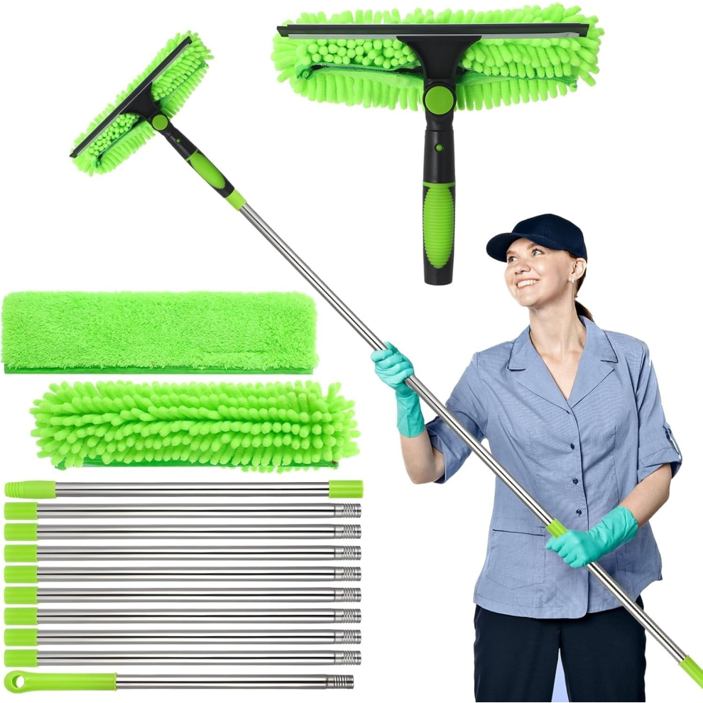 4.5M Telescopic Extendable Window Cleaner Equipment Glass Cleaning Squeegee New