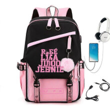 Blackpink Satchel Laptop backpack with USB charging and headphone port_Special Gift