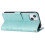 (LightBlue) Compatible For iPhone 15 Plus PU Leather Wallet Cover Cell Phone Case Imprinted Butterflies Shell Stand with Strap 4