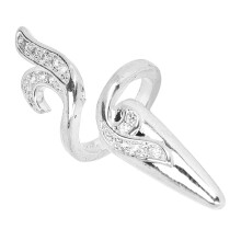 Verstellbare silberne Nagelringe mit Strasssteinen für Kunstdekoration 3 cm