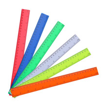 Transparent Ruler Set, Colorful Math Rulers with Inch and Centimeter Scales for Drawing and Measuring, 6 Pieces
