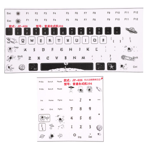 2 Pcs Keyboard Stickers Universal Desktop Computer