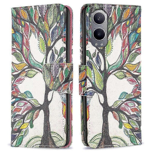 (Life Tree) high qualitycompatible Oneplus Nord Ce4 Lite 5g Case Leather Phone Cover Pattern Printing
