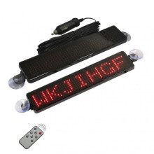 (Red) Dc 12v Led Remote Control Car Sign Programmable Scrolling Message Sign Board_Special Gift