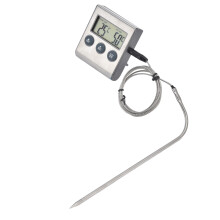 Digitales wasserdichtes Lebensmittel-Thermometer 6,4x7,2 cm, Schnellablesung, Grill & Timer