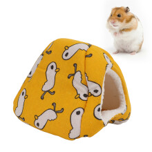 Weiches Leinen-Guinea-Pig-Bett 16x16x16cm Gelber Enten Kleintiernest