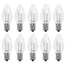 Replacement Bulbs for Electric Window Candle Lamps - 10pcs Home Replacement Bulbs, C7 Bulbs E12 Bulbs_Special Gift