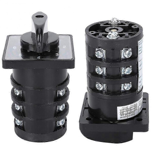 500V 20A 7-Position 12 Terminals Locking Type 0-1-2-3-4-5-6 Cam Changeover Control Switch 2