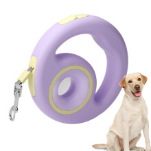 Retractable Dog Leash Rope, Automatic Lightweight Pet Training Cord with Shock Absorption, Non-Slip Cat Leash for Night Walks, Violet