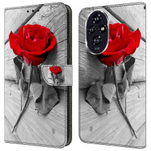 (Rose) high qualitycompatible Honor 200 Pro 5g Wallet Case Magnetic Clasp 3d Pattern Leather Phone Cover