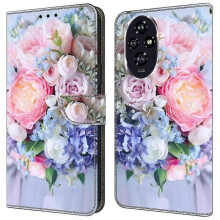 (Colorful Flower) high qualitycompatible Honor 200 Pro 5g Wallet Case Magnetic Clasp 3d Pattern Leather Phone Cover