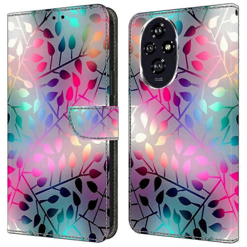 (Maple Leaf) high qualitycompatible Honor 200 Pro 5g Wallet Case Magnetic Clasp 3d Pattern Leather Phone Cover