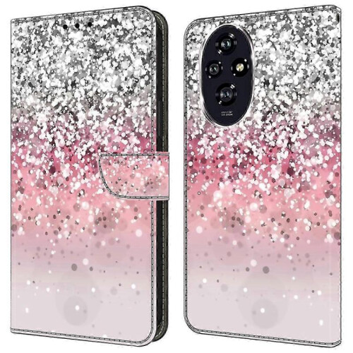 (Gradient) high qualitycompatible Honor 200 Pro 5g Wallet Case Magnetic Clasp 3d Pattern Leather Phone Cover