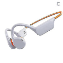 (White orange) high qualityBone Conduction Headphones Wireless  Tooth Ipx8 Mp3 Player Swimming Waterproof With Mic_Special Gift