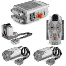 5pcs Power Function Motorized Blocks Power Kit 2 Medium Motors,1 Battery Box,1 Ir Remote Control,1 182_Special Gift