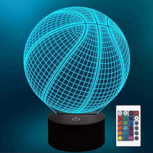 3D Basketball Night Light Illusion Light Strip 16 Colors Changeable Remote Control Birthday Christmas Valentine's Day Gift Idea_Special Gift