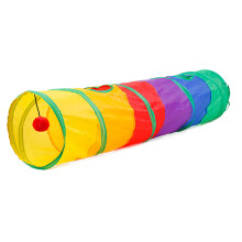 Cat Tunnel for Indoor Cats with Foldable Design, Interactive Pet Tube, Kitty Tunnel with Pompon Ball, Hideaway Cat Tent