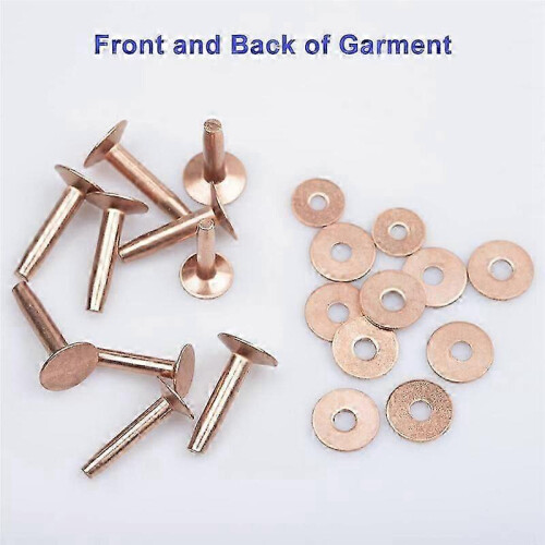 Copper Rivets and Burrs, Solid Brass Rust-Proof Studs Leather Copper Rivet compatible Leather Pure Copper Rivet Setting Tool_Special Gift 2