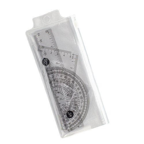 Lineal-Set Geometry Tools for Kids 4-Piece Set with Ruler, Protractor, Triangle, and Drawing Instruments