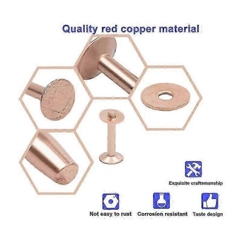Copper Rivets and Burrs, Solid Brass Rust-Proof Studs Leather Copper Rivet compatible Leather Pure Copper Rivet Setting Tool_Special Gift 1
