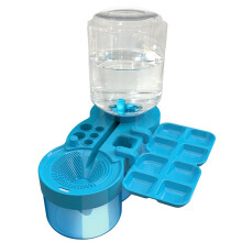 Paintbrush Cleaner 5-in-1 Tool, Washable and Reusable, Drain Design, Durable Brush Holder for Teachers and Painters Blue