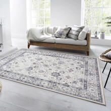 (160x230cm (5.3ft x 7.5ft), Serene) Traditional Cashmere Rug Soft Woven Area Carpet Non Slip Living Room Bedroom Hall Floor Mat