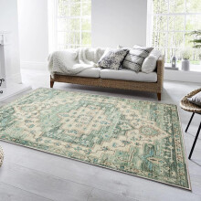 (160x230cm (5.3ft x 7.5ft), Ember) Traditional Rug Cashmere Area Rug Luxury Soft Carpet Non Slip Floor Mat for Lounge Hallway Bedroom