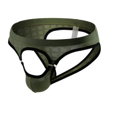 Men's Black Low Rise Quick-Drying Cotton G-String Thong Underwear XXL Army Green Comfortable Erotic Lingerie