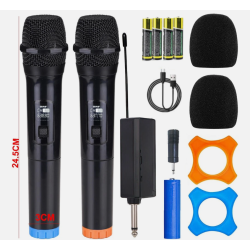 2x Professional Wireless Microphone Handheld Mic System Receiver for Karaoke KTV