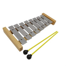 Xylophone Instrument 8-Tone Aluminium Plate Percussion Xylophone for Beginners Practice and Music Education