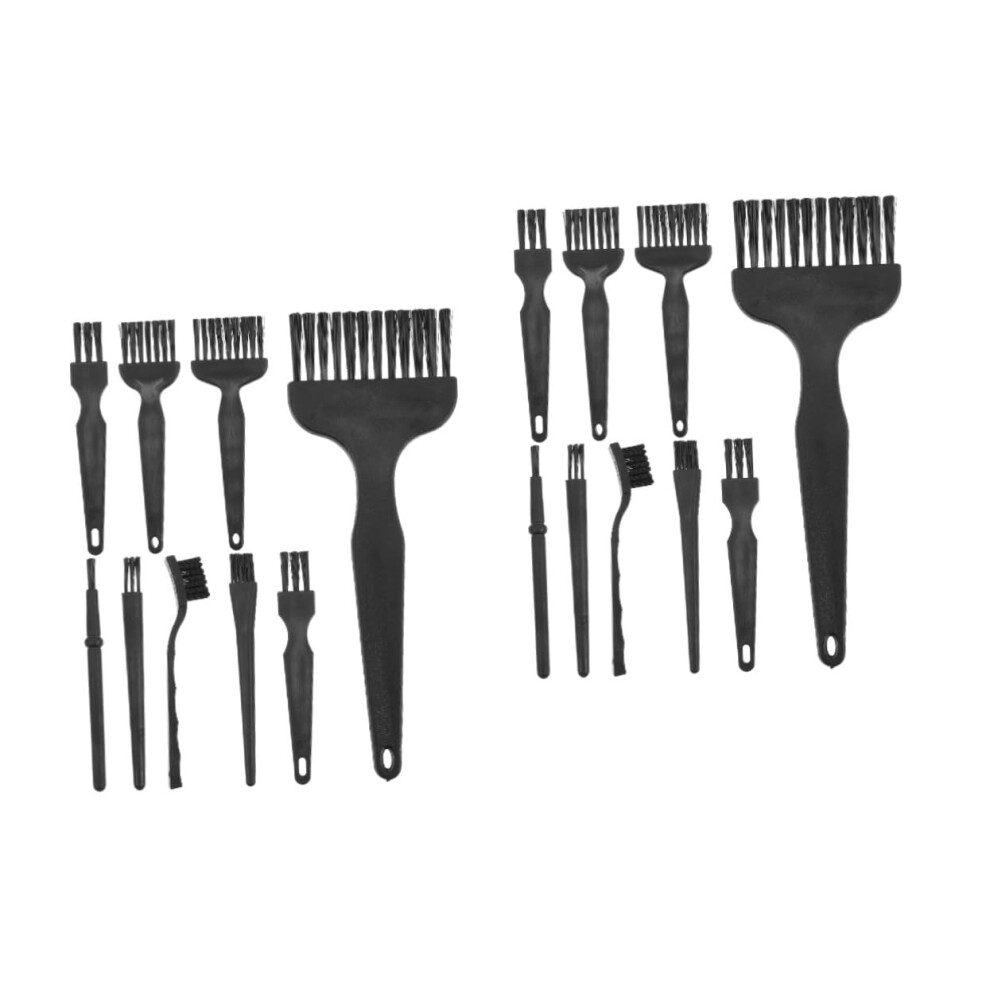 Black Pack Of 16 Razor Cleaning Brushes For Electric Shavers, Trimmers, And Scissors - 17X6.2cm, Pp Material