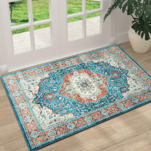 (60x110cm (2ft x 3.6ft), Regal) Traditional Rug Cashmere Area Rug Luxury Soft Carpet Non Slip Floor Mat for Lounge Hallway Bedroom