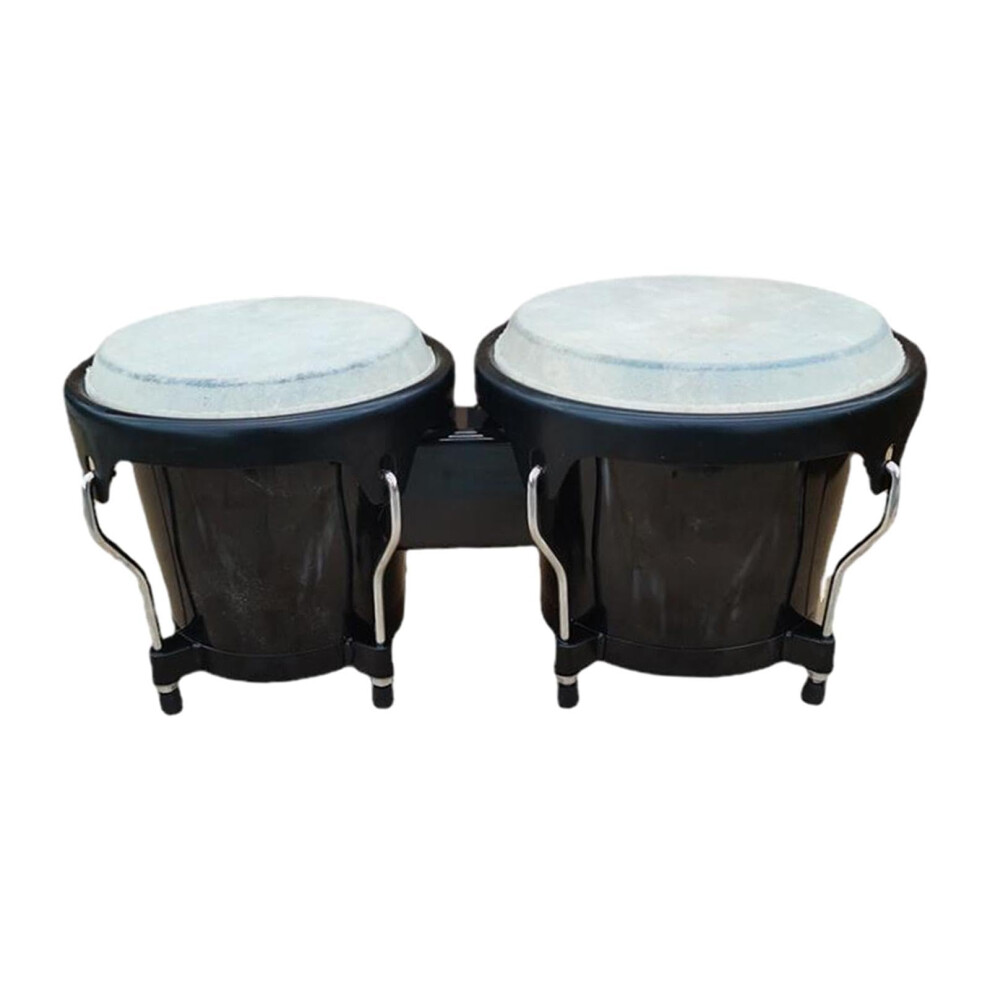 Bongo Drum Set 6'' and 7'' Adjustable Tuning Transparent Black Percussion Drums for Kids and Adults Gift