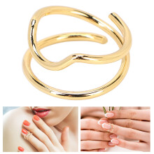 Gold Metall Nagelabdeckring für Frauen Mädchen Nagelkunst Charm Vintage 3046