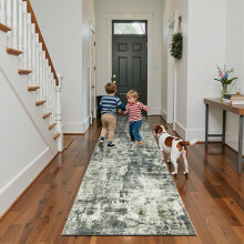 (60x220cm (2ft x 7.2ft), Frost) Traditional Rug Cashmere Area Rug Luxury Soft Carpet Non Slip Floor Mat for Lounge Hallway Bedroom