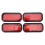 Australian Car Motorcycle Safety Reflective Stickers 4pcs ABS Red Rectangular 16