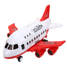Large Red Airplane Toy for Toddlers, Manual Movable Educational Model, Gift for Boys Ages 3 and Up