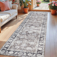 (60x220cm (2ft x 7.2ft), Harmony) Traditional Cashmere Rug Soft Woven Area Carpet Non Slip Living Room Bedroom Hall Floor Mat