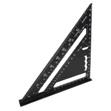 Triangular Ruler Metric Protractor | Precision Aluminum Alloy Angle Measuring Tool for Woodworking and Carpentry - Black