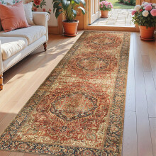 (60x220cm (2ft x 7.2ft), Majestic) Traditional Cashmere Rug Soft Woven Area Carpet Non Slip Living Room Bedroom Hall Floor Mat