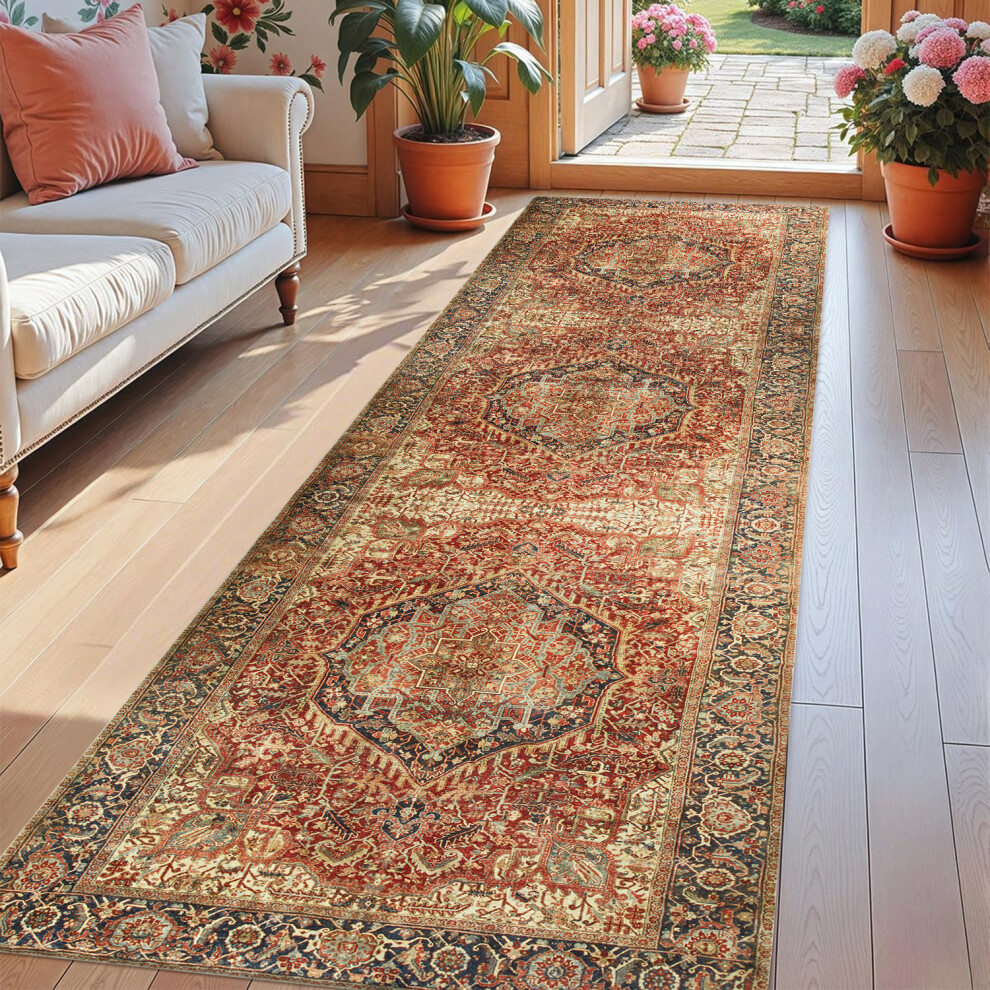 Photos - Area Rug , Majestic) Traditional Cashmere Rug Soft Woven Area Carpet Non Slip Living Room Bedroom Hall Floor M(60x220cm (2ft x 7.2ft)
